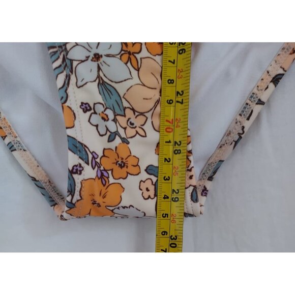 Cupshe Floral One-Piece Swimsuit Short-Sleeve Zipper Front Size L. NWT - Picture 9 of 9